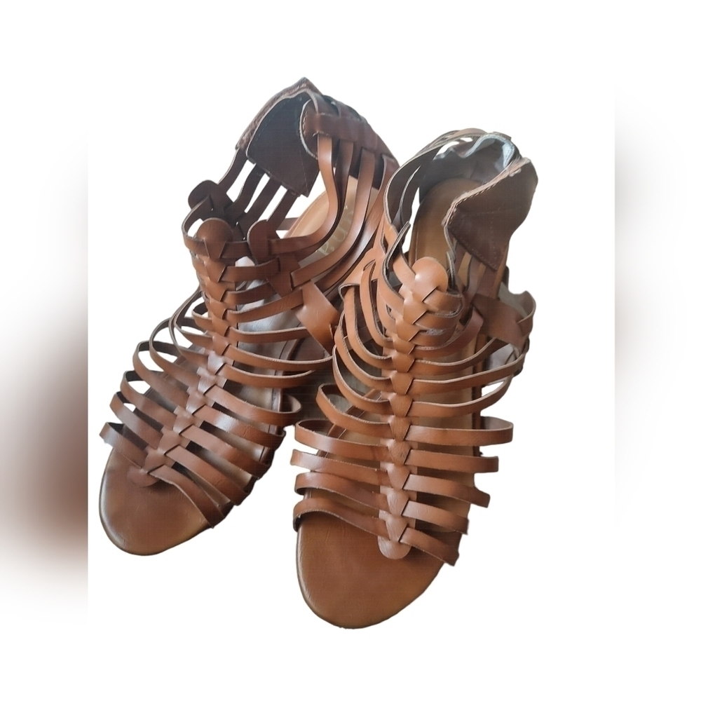 9.5‎ Ana brown sandal wedge